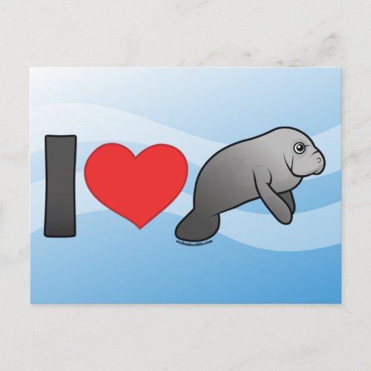 I Liebe Manatees Postkarte (Vorderseite)
