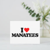 I LIEBE MANATEES POSTKARTE (Stehend Vorderseite)