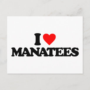 I LIEBE MANATEES POSTKARTE