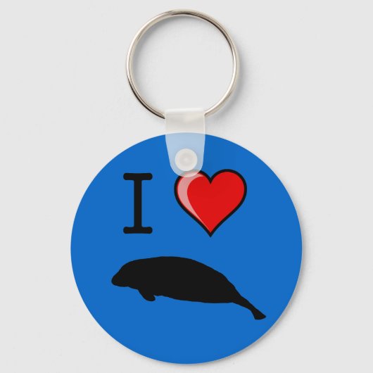 I Liebe Manatees Schlüsselanhänger (Vorderseite)