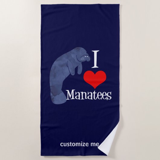 I Liebe Manatees Strandtuch (Vorderseite)