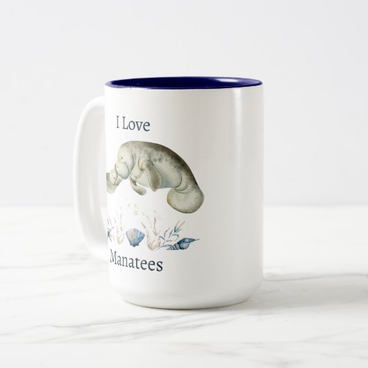 I Liebe Manatees Tasse (Vorderseite Links)