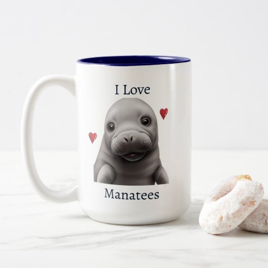 I Liebe Manatees Tasse (Mit Donut)