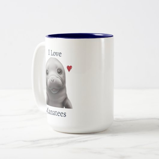 I Liebe Manatees Tasse (Vorderseite Links)