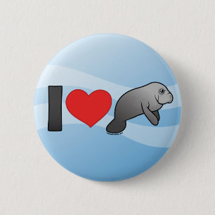 I Liebe-Manatis Button