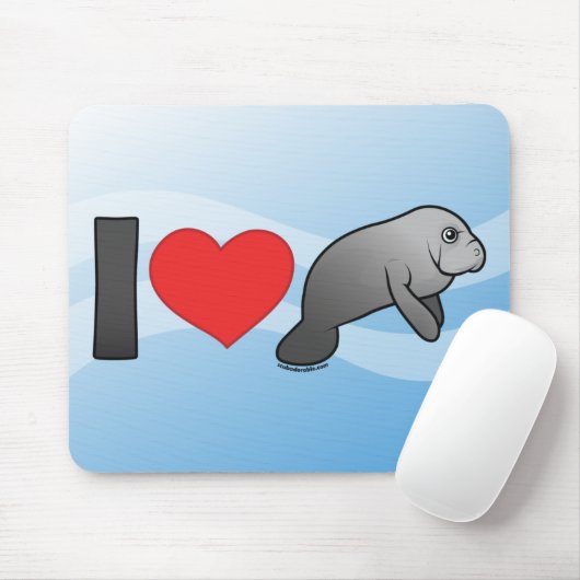 I Liebe-Manatis Mousepad (Mit Mouse)