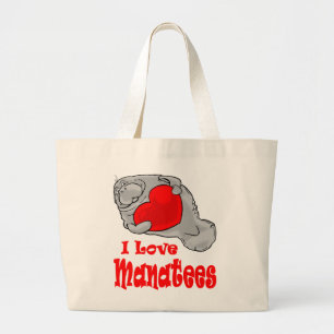 I Liebe-Manatis-Taschen-Tasche Jumbo Stoffbeutel
