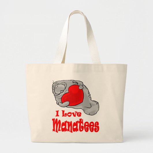 I Liebe-Manatis-Taschen-Tasche Jumbo Stoffbeutel (Vorne)