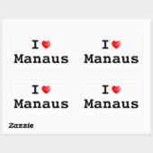 I Liebe Manaus Rechteckiger Aufkleber (Blatt)