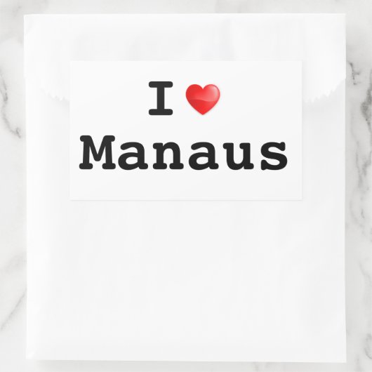 I Liebe Manaus Rechteckiger Aufkleber (Tasche)