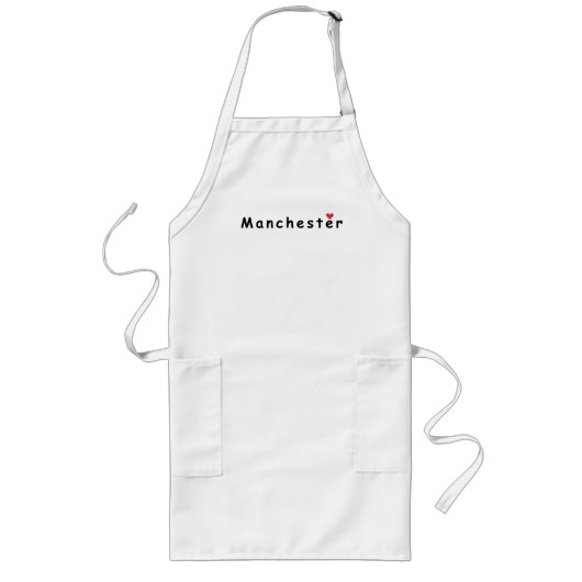 I Liebe Manchester Lange Schürze (Vorne)