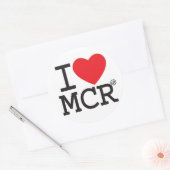 I Liebe Manchester Runder Aufkleber (Umschlag)