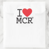 I Liebe Manchester Runder Aufkleber (Tasche)