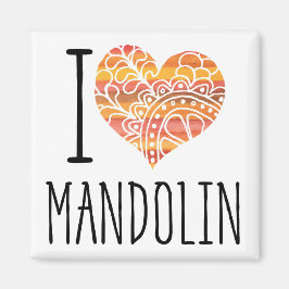 I Liebe Mandolin Orange Mandala Herz Magnet