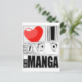 I LIEBE MANGA POSTKARTE (Stehend Vorderseite)