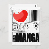 I LIEBE MANGA POSTKARTE (Vorne/Hinten)
