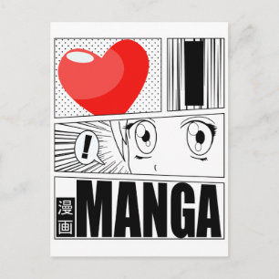 I LIEBE MANGA POSTKARTE