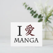 I Liebe Manga Postkarte (Stehend Vorderseite)