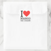 I Liebe Mango-Eis Quadratischer Aufkleber (Tasche)