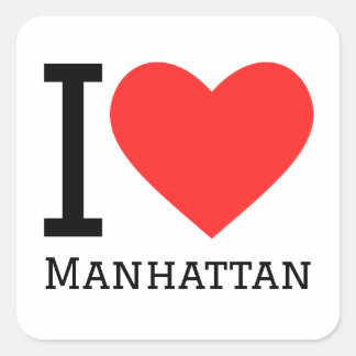 I Liebe Manhattan Quadratischer Aufkleber