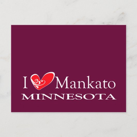 I Liebe Mankato Minnesota Postkarte (Vorderseite)