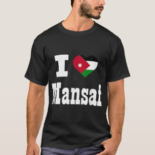 I Liebe Mansaf Feinschmecker Jordanien Flagge T-Shirt