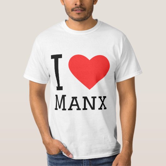 I Liebe Manx T-Shirt (Vorderseite)