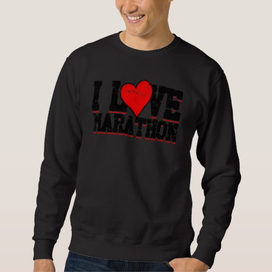 I Liebe Marathon Sport Fun Run Sweatshirt (Vorderseite)