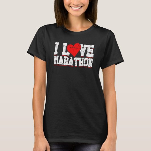 I Liebe Marathon Sport Fun Run T-Shirt (Vorderseite)