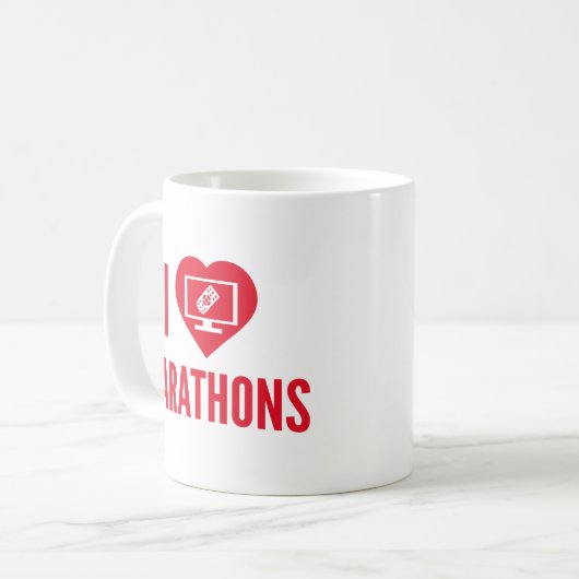 I Liebe Marathons Kaffeetasse (Vorderseite Links)