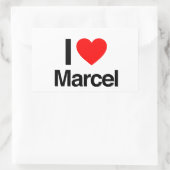 i Liebe marcel Rechteckiger Aufkleber (Tasche)