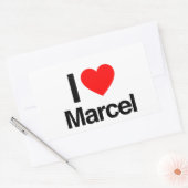 i Liebe marcel Rechteckiger Aufkleber (Umschlag)