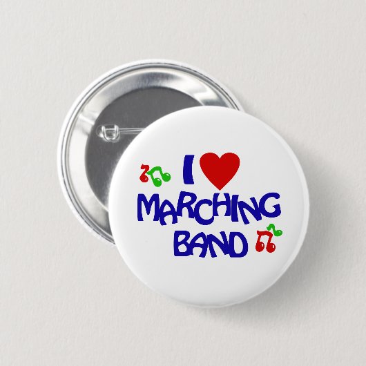 I Liebe Marching Band Button (Vorne & Hinten)