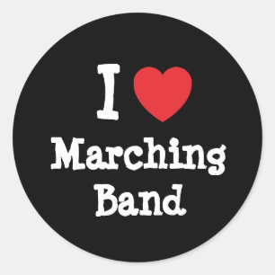 I Liebe Marching Band Mist Custom personalisiert Runder Aufkleber