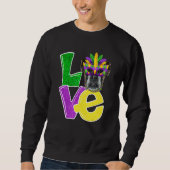 I Liebe Mardi Gras Costume Boxer Doppy Puppy Sweatshirt (Vorderseite)