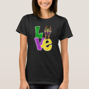 I Liebe Mardi Gras Costume Doberman Doppy Puppy Lo T-Shirt