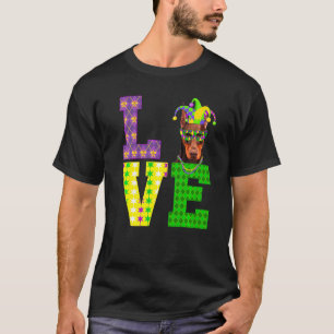 I Liebe Mardi Gras Doberman Dog Men Women Kids T-Shirt