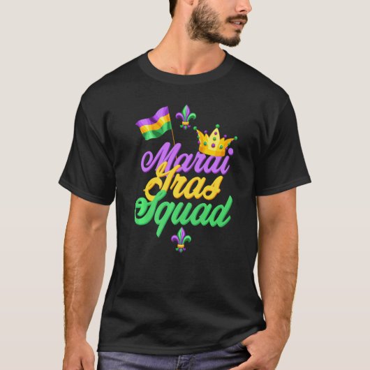 I Liebe Mardi Gras Fahne Kronen Lilie, Mardi G T-Shirt (Vorderseite)