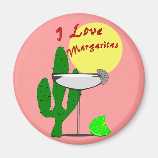 I Liebe margaritas - Margarita Liebhaber T - Shirt Magnet (Vorne)