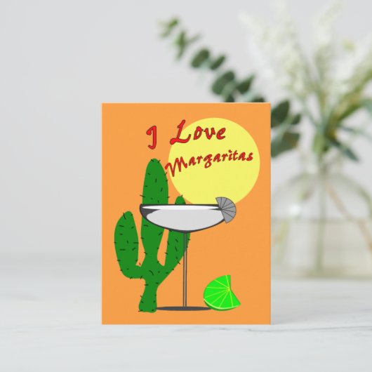 I Liebe margaritas - Margarita Liebhaber T - Shirt Postkarte (Stehend Vorderseite)
