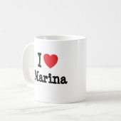 I Liebe Marina T - Shirt Kaffeetasse (Vorderseite Links)
