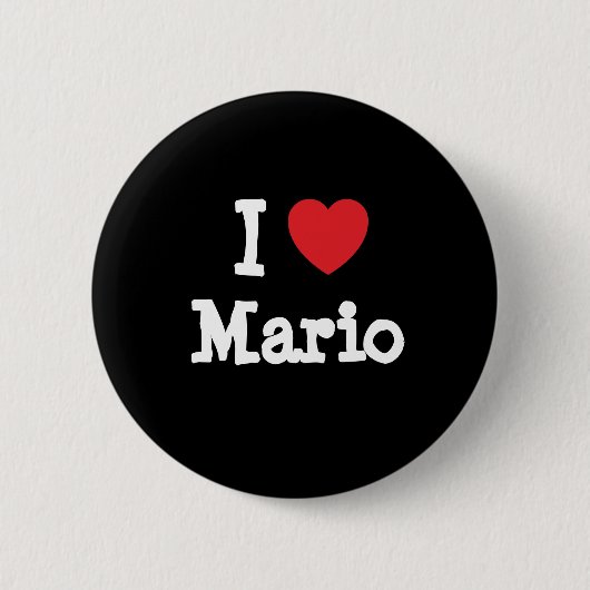 I Liebe Mario Herz Brauch personalisiert Button (Vorderseite)