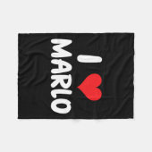 I Liebe Marlo - Herz - Name Fleecedecke (Vorderseite (Horizontal))