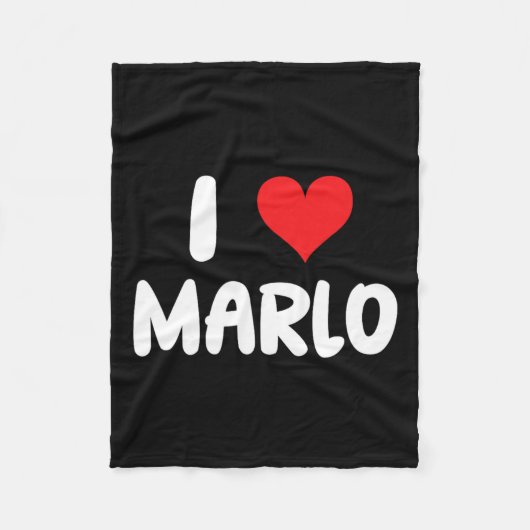 I Liebe Marlo - Herz - Name Fleecedecke (Vorderseite)