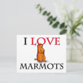 I Liebe Marmots Postkarte (Stehend Vorderseite)