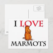 I Liebe Marmots Postkarte (Vorne/Hinten)