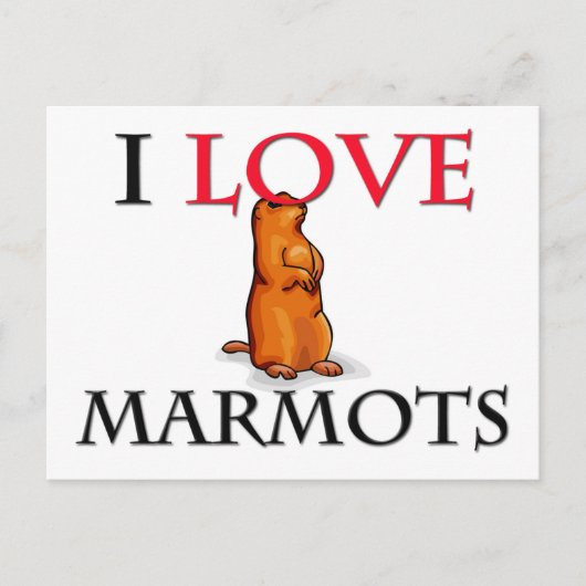 I Liebe Marmots Postkarte (Vorderseite)