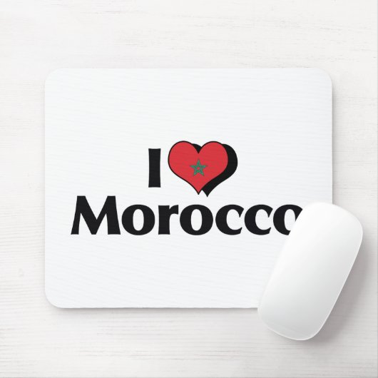 I Liebe Marokko Flagge Mousepad (Mit Mouse)
