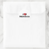 I Liebe Marokko Flagge Runder Aufkleber (Tasche)