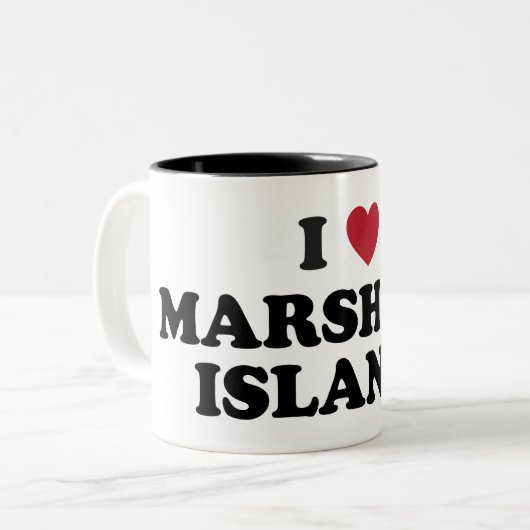 I Liebe Marshall Islands Zweifarbige Tasse (Vorderseite Links)
